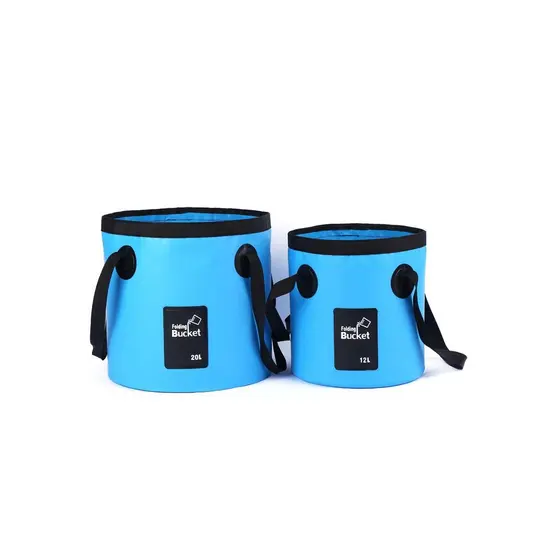 Acampamento ao ar livre pesca balde à prova dwaterproof água PVC portátil dobrável balde saco doméstico pé banho pronto