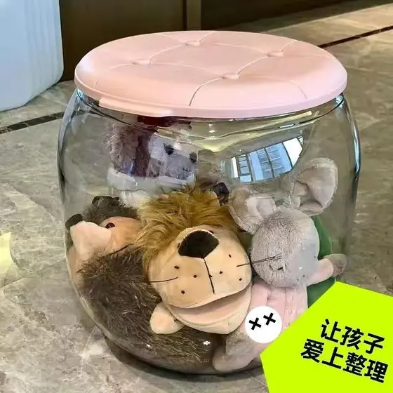 Banco de armazenamento de armazenamento crianças brinquedo de pelúcia boneca caixa de armazenamento balde de armazenamen