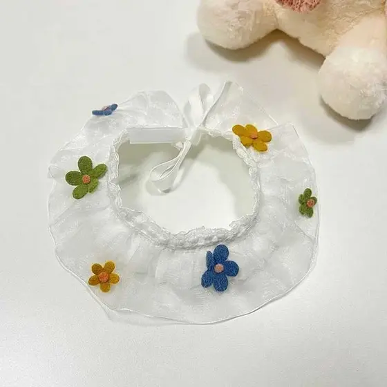 Coleira de cachorro Teddy Cat Muppet Renda Babador Fada Bonito Princesa Saliva Toalha Babador Decoração