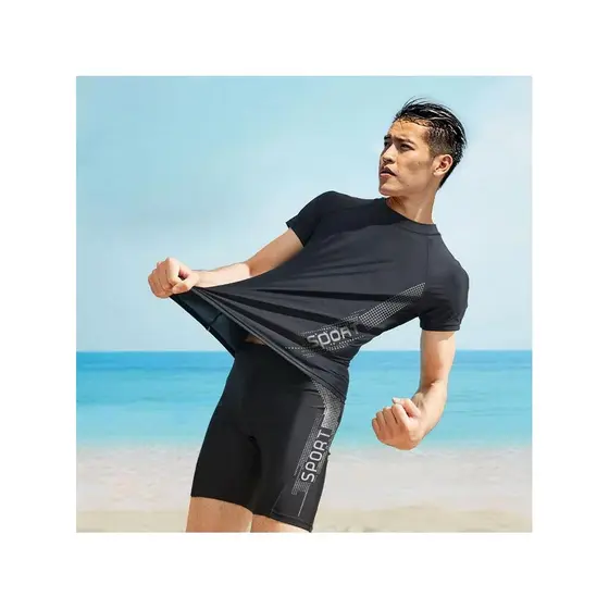Calções de banho masculinos Anti-constrangimento tamanho grande Boxer maiô masculino respirável de secagem rápida calças