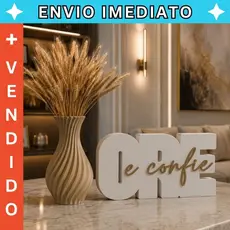 KIT Decorativo “Ore e Confie” com Vaso Fé, Design Moderno Decoração Vaso e Letreiro Grande