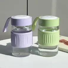 2025 novo estilo influenciador copo de vidro resistente a altas temperaturas meninas de alto valor pequeno portátil flor