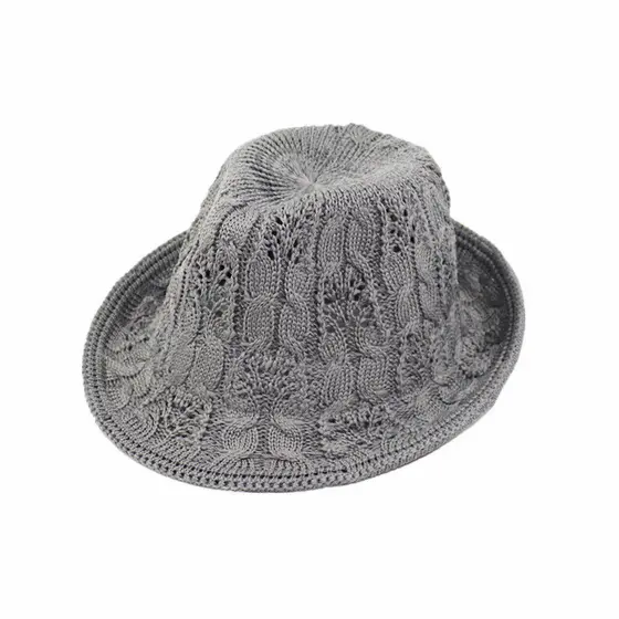 Chapéu de verão feminino chapéu superior de malha novo estilo folha padrão oco chapéu masculino Jazz chapéu All-Match ch