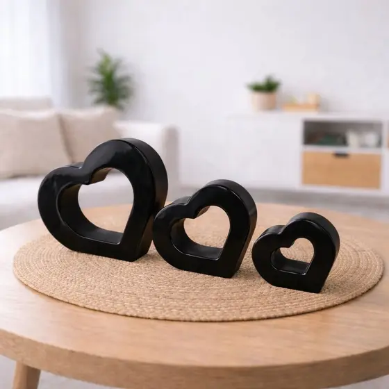 Kit Coração 3D  – Decoração Romântica Minimalista e Moderna, Enfeite para Quarto e Sala para seu lar