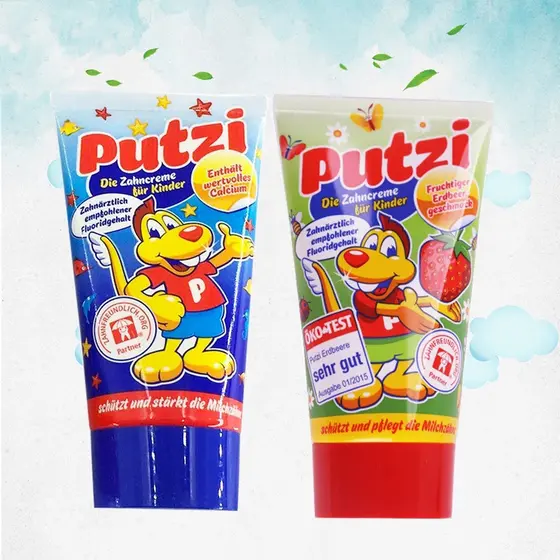 Pasta de dente infantil importada alemã, 3-6 anos, pasta de dente para bebês, cuidados de limpeza com flúor, 50ml RSQV
