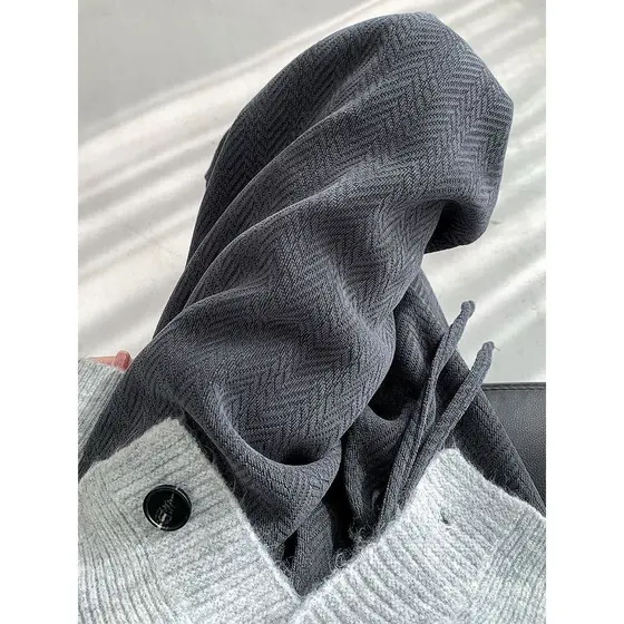 Cinza espinha de peixe padrão mais veludo calças de perna larga feminino outono inverno 2024 novo estilo Drape em linha