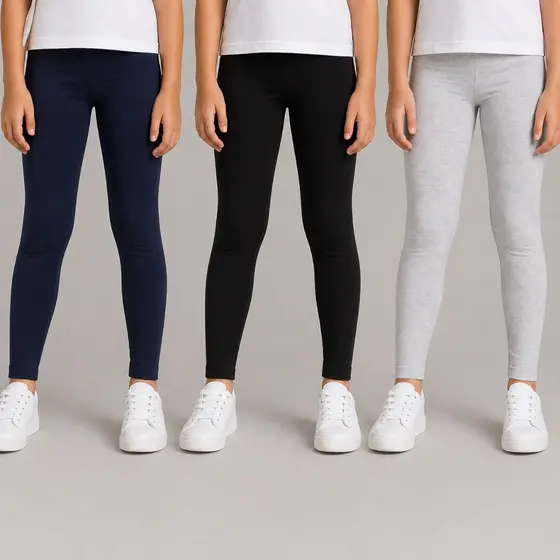 Kit 2 Leggings Infantil Menina Cotton Confortável 1 a 14 Anos Cós Elástico Inverno Meia Estação