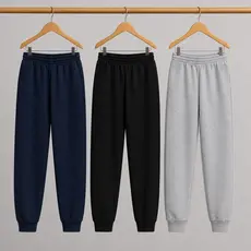 Kit 2 Calças de Moletom Infantil Peluciada Algodão Conforto Escolar Menino Menina Inverno 1 ao 14