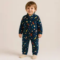 Macacão com Zíper Menino Soft Inverno P ao 3 Anos | Confortável Quentinho