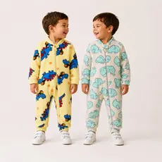 Macacão Bebe Menino Kit 2 Peças com Zíper Frontal | P ao 3 Anos