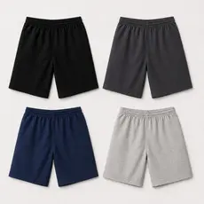 Kit 4 Bermudas Infantil Menino 100% Algodão Cós com Elástico Cores Sortidas Tamanho 1 ao 14