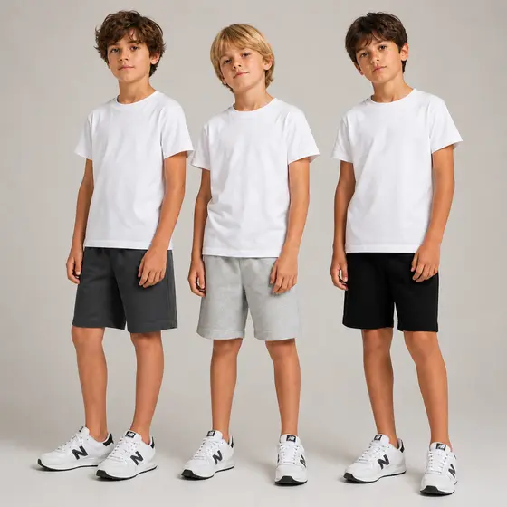 Kit 3 Bermudas Infantil Menino 100% Algodão Cós Elástico Tamanhos 1 ao 14 Anos Cores Sortidas