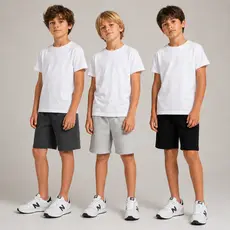 Kit 3 Bermudas Infantil Menino 100% Algodão Cós Elástico Tamanhos 1 ao 14 Anos Cores Sortidas