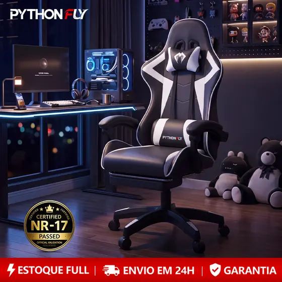 Cadeira Gamer Ergonômica Profissional Reclinável c/ Apoio de Pés Escritório Presidente Confortável Suporta 150kg Premium