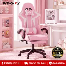 Cadeira Gamer Ergonômica Reclinável com Apoio de Pés Ajustável e Base Giratória – Máximo Conforto para Longas Sessões de