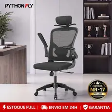 Cadeira De Escritório Ergonômica Presidente Giratória Tela Mesh Reclinável Com Cabide 200kg
