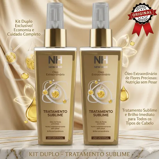 Kit 2 Óleo Extraordinário - Tratamento Sublime 100ml NEW HAIR | Hidrata, nutre e finaliza