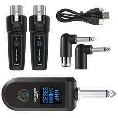 Sistema de microfone sem fio k1uhf duplo transmissor macho e 2 receptores para enviar adaptador