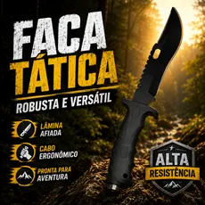 FACA AÇO COM BAINHA IDEAL CAÇA PESCA CAMPING SELVA SOBREVIVÊNCIA CHURRASCO RAMBO AFIADA SLK A70