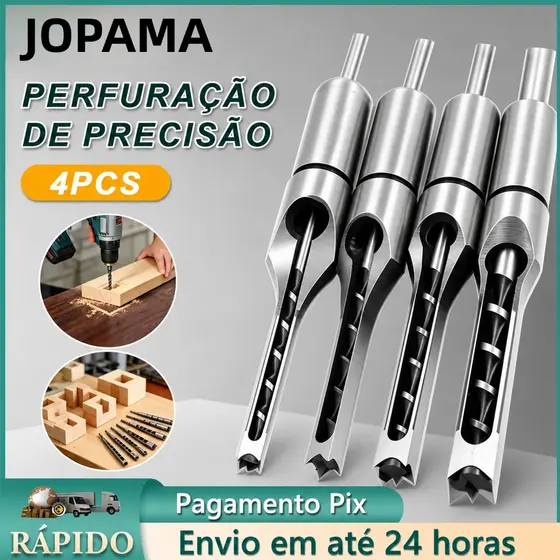 Carpintaria 4 Brocas Buraco Quadrado 1/4" 5/16" 3/8" a 1/2 " Siga a loja