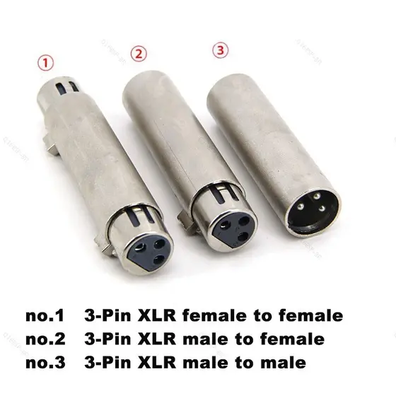 Xlr Macho Fêmea Para Microfone De Áudio Adaptador Conector 3core 3pin Soquete BR16B