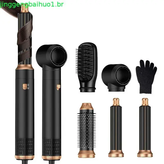Escova modeladora de cabelo cinco em um, escova de ar quente com secador de cabelo, escova secadora, modelador de cachos