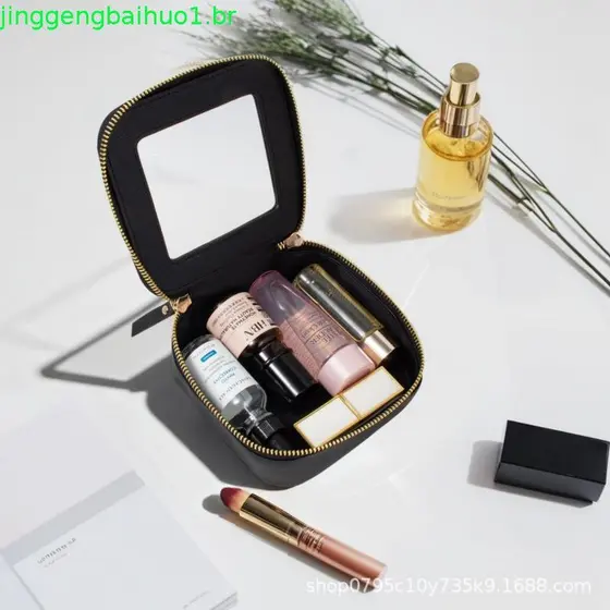 Conjunto De Bolsa De Maquiagem Transparente Para Viagem , Estojo Cosméticos Aprovado Pela TSA Com Zíper Portátil Higiene