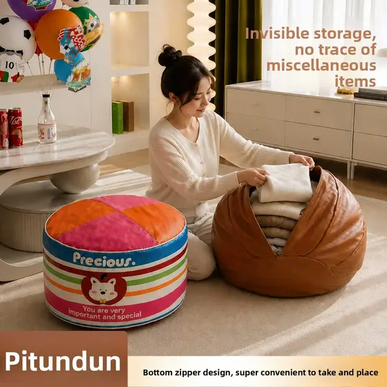 Retro cor combinando armazenamento de couro Futon casa roupas armazenamento cais sala estar pessoas preguiçosas mudar sa