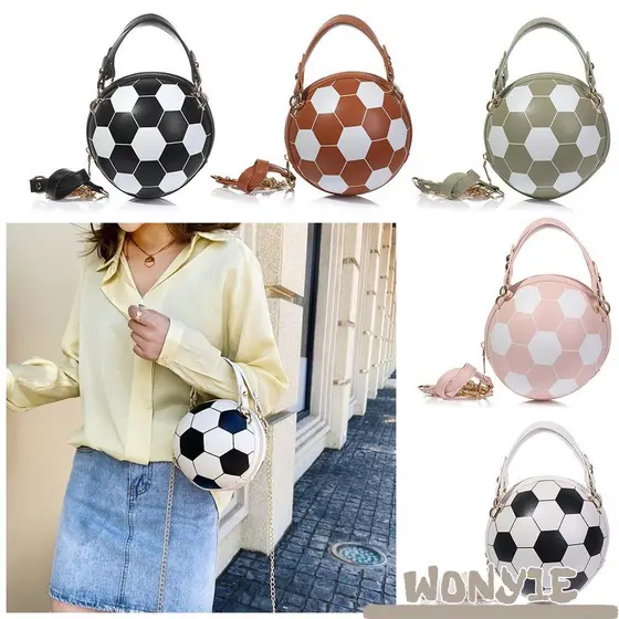 WONY1E Basquete Futebol Em Forma De Bolsa Meninas Couro Mulheres Pequenas Bolsas