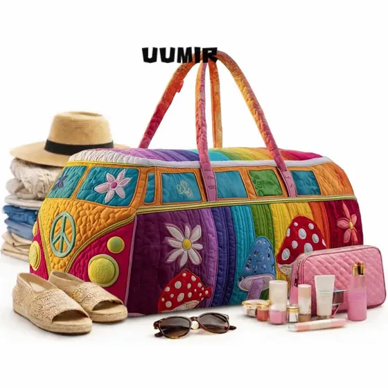 Bolsa De Viagem Acolchoada Umir , Artesanal De Grande Capacidade , Sacolas Retrô À Prova D'água Curta Distância Para Aca