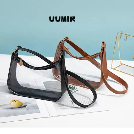 Bolsa , De Ombro Transparente Pequena De PVC , Bolsas Diárias De Cor Doce Com Zíper , Mulheres E Meninas