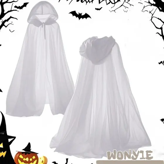WONY1E Capa Com Capuz De Halloween , Cadarço E Sobretudos Grandes , Vintage Cor Preta