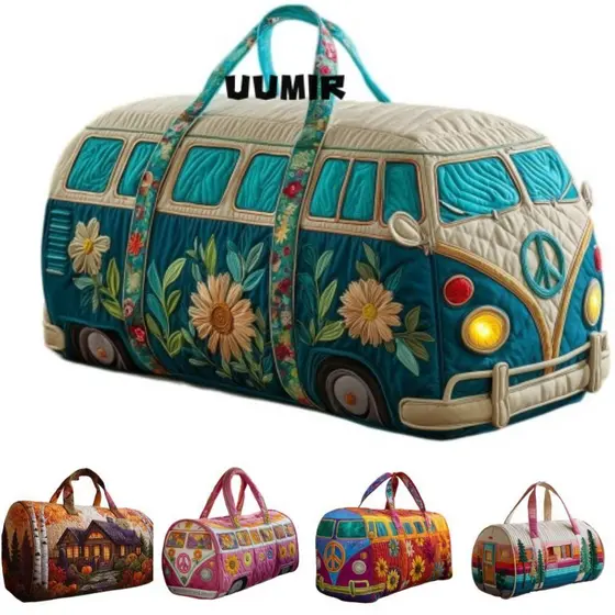 Bolsa De Viagem Umir , Sacolas De Grande Capacidade Acolchoada , Estilo Retrô Acolchoado Artesanal Alça Ajustável Ginást
