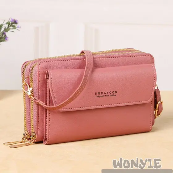 Bolsa Crossbody Feminina WONY1E , De Telefone De Camada Dupla De Grande Capacidade Ombro Casual Simples Para Viagem