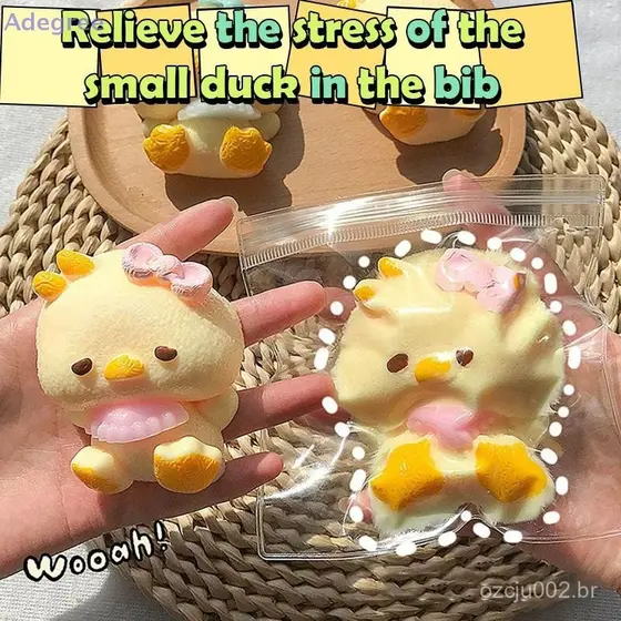 Adegree Bonito Dos Desenhos Animados Avental Pato Espremendo Deion Brinquedo Amarelo Super Macio Mochi Squeeze Criativo