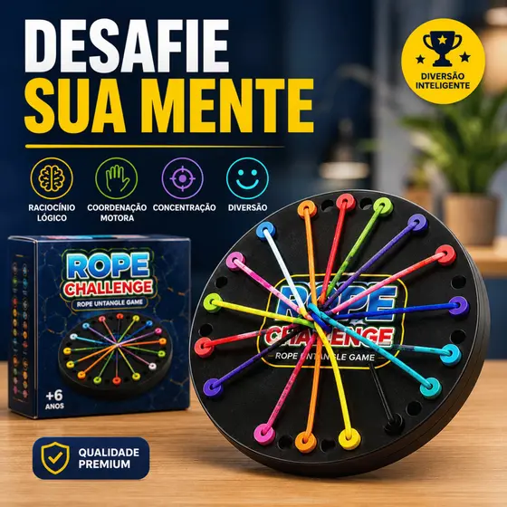 Jogo Brinquedo Desafio das Cordas  Anti estresse Educativo Tabuleiro Mesa Infantil e Adulto