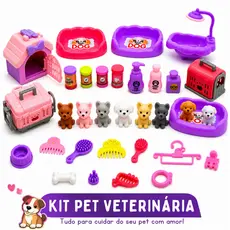 Brinquedo Petshop  Infantil Animais de Estimação para Crianças Faz de Conta