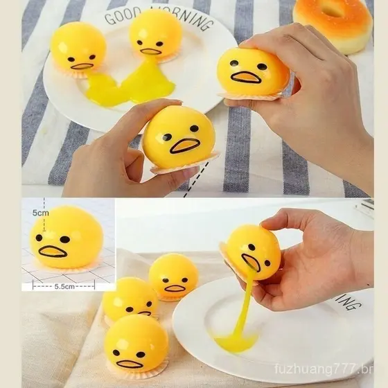 My.YE 1Pcs Bola De Puking Ball Squishy Egg Yolk Estresse Com Goop Amarelo Aliviar O Apertar Brinquedos/Vomiting
