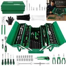 Kit Jogo De Ferramenta Maleta 186 Peças Soquete Catracas RYOKU