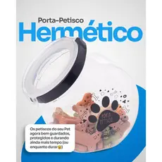 Porta petiscos 1,5 litro tampa vedada pote hermético para snacks pet antiodor