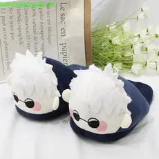2026 novo estilo inverno dos desenhos animados Anime Gojo Go feitiço luta chinelos de pelúcia 28cm casa quente meio paco