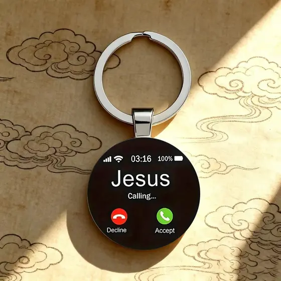 Acessório De Chaveiro De Liga De Vidro Com Padrão De Interface De Chamada Recebida Para Celular