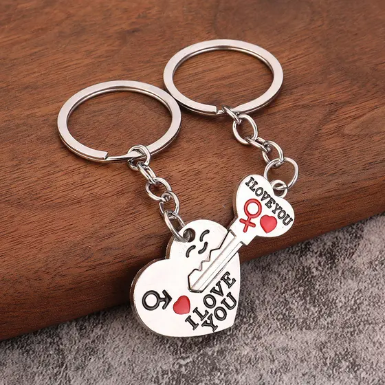 Chaveiros De Casal , Pingentes De Metal Criativos " Segentemente Apaixonados Por Você " , Piercing De Uma Flecha , Chave