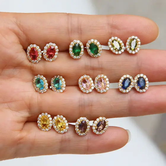 Brincos De Pedra De Aniversário Dezembro Cristal Parafuso Prisioneiro Cobre Strass Jóias Para Mulheres Meninas Mãe Prese