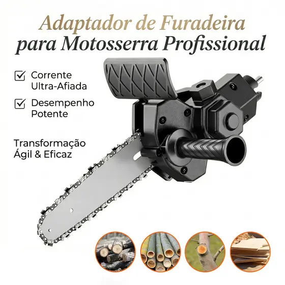 Adaptador de Motosserra Portátil para Furadeira Parafusadeira 4 polegadas
