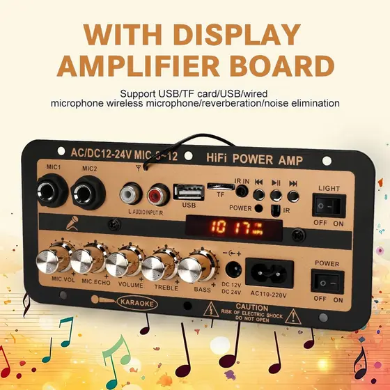 BOMGE AC 220V 12V 24V Digital Bluetooth Placa Estéreo Subwoofer Amplificadores Para Alto-Falante De 8-12 Polegada