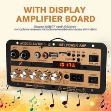BOMGE AC 220V 12V 24V Digital Bluetooth Placa Estéreo Subwoofer Amplificadores Para Alto-Falante De 8-12 Polegada