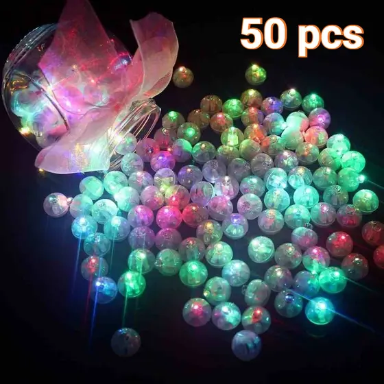 50pcs Mini Luzes De Balão Led Decoração De Festa De Aniversário