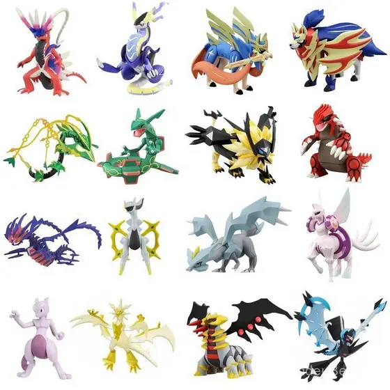 Original TOMY Pokemon Figure Zacian Zamazenta Ho-Oh Preto Kyurem Crepúsculo Juba Necrozma Solgaleo Rayquaza Action PVC T