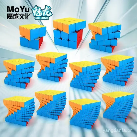 Cubo Mágico MoYu Meilong sem Adesivos 8x8 9x9 10x10 11x11 12x12 Megaminx Cubos de Quebra-Cabeça de Velocidade Brinquedos